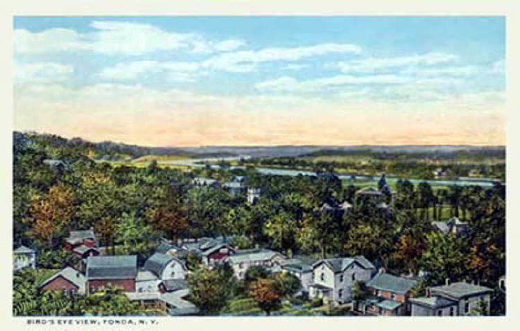 Bird’s-eye view of Fonda, New York